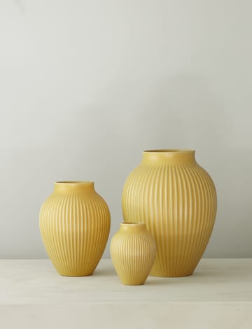 Knabstrup vaas geribbeld 20 cm - Yellow - Knabstrup Keramik