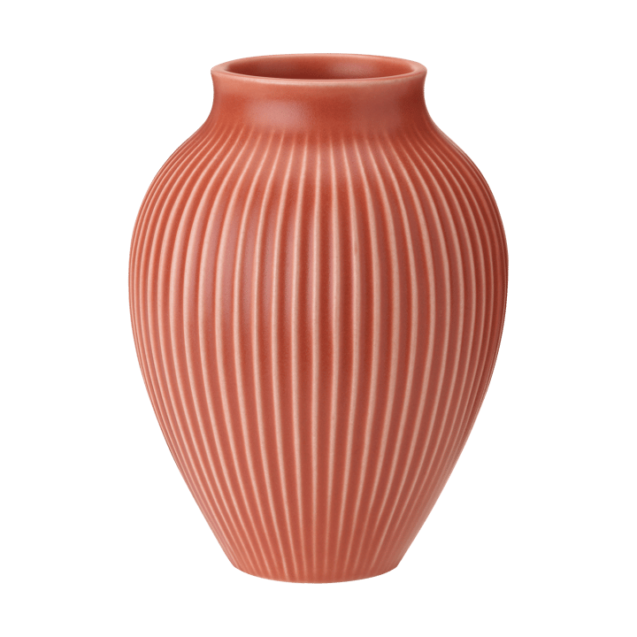 Knabstrup vaas geribbeld 27 cm - Coral - Knabstrup Keramik