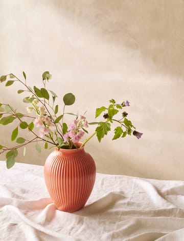 Knabstrup vaas geribbeld 27 cm - Coral - Knabstrup Keramik