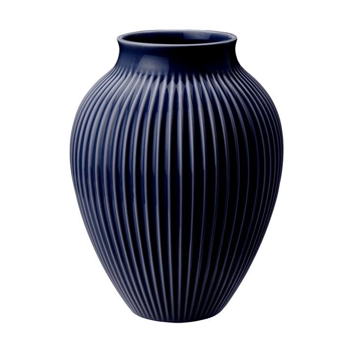 Knabstrup vaas geribbeld 27 cm - Dark blue - Knabstrup Keramik