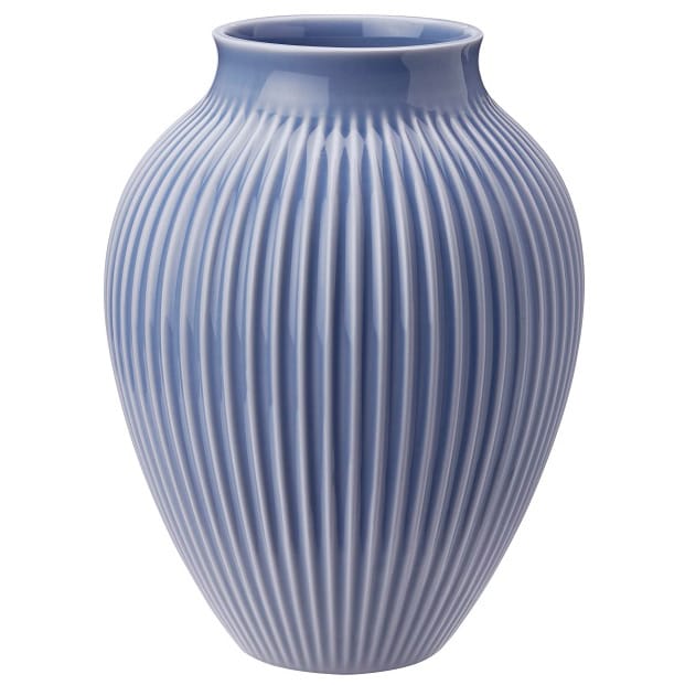 Knabstrup vaas geribbeld 27 cm - Lavendelblauw - Knabstrup Keramik