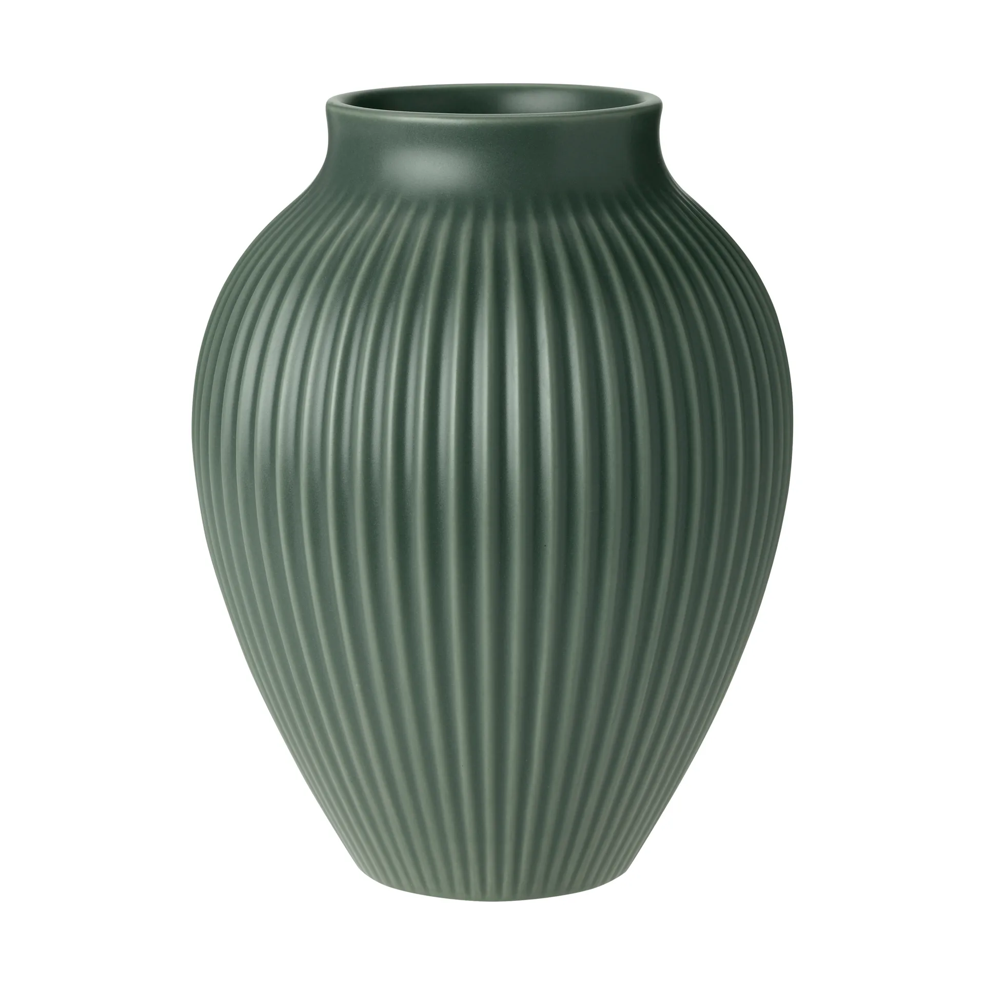 Knabstrup vaas ripple mat celadon groen, 20 cm Knabstrup Keramik