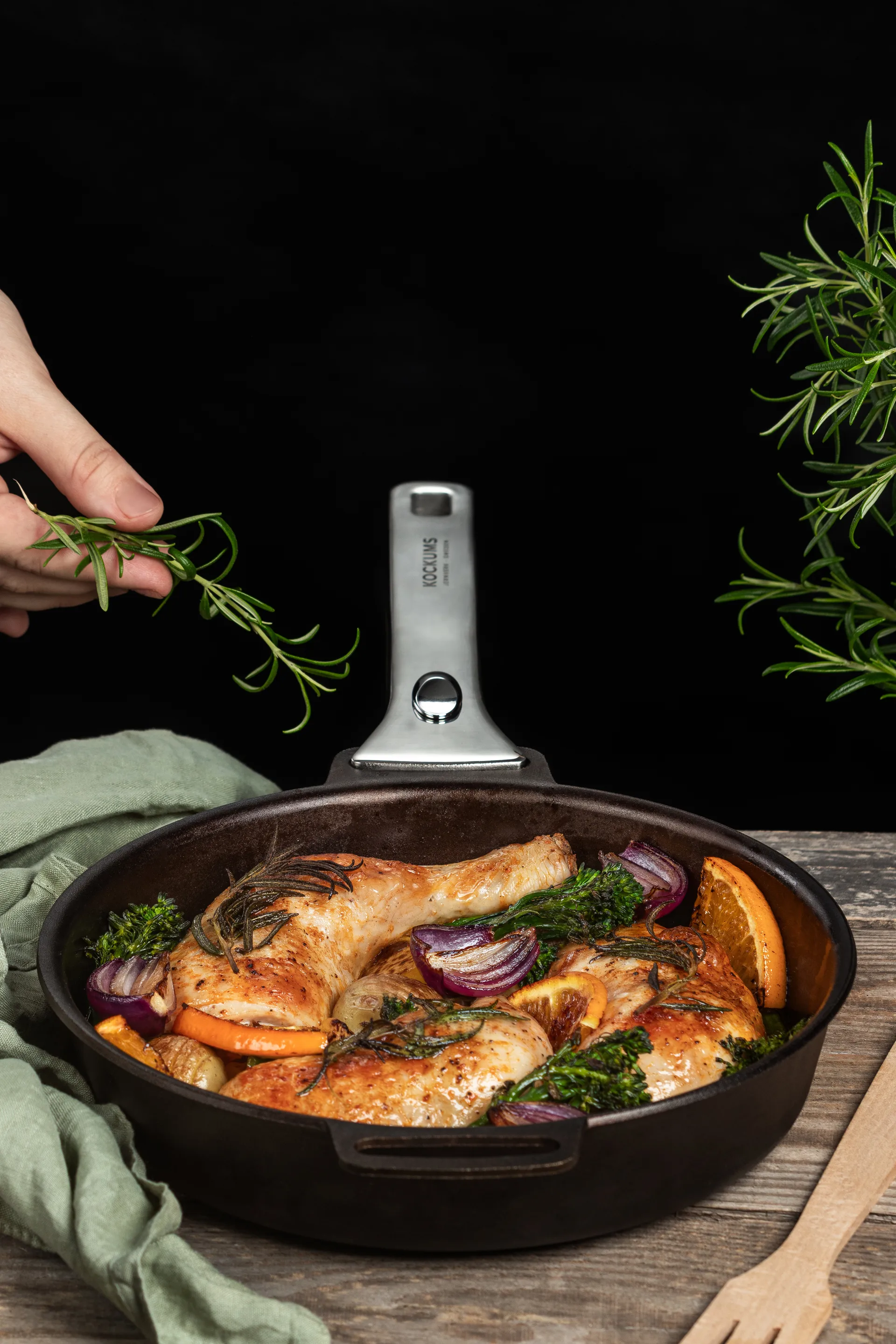 Handvat voor koekenpan/taartvorm, Roestvrij staal Kockums Jernverk