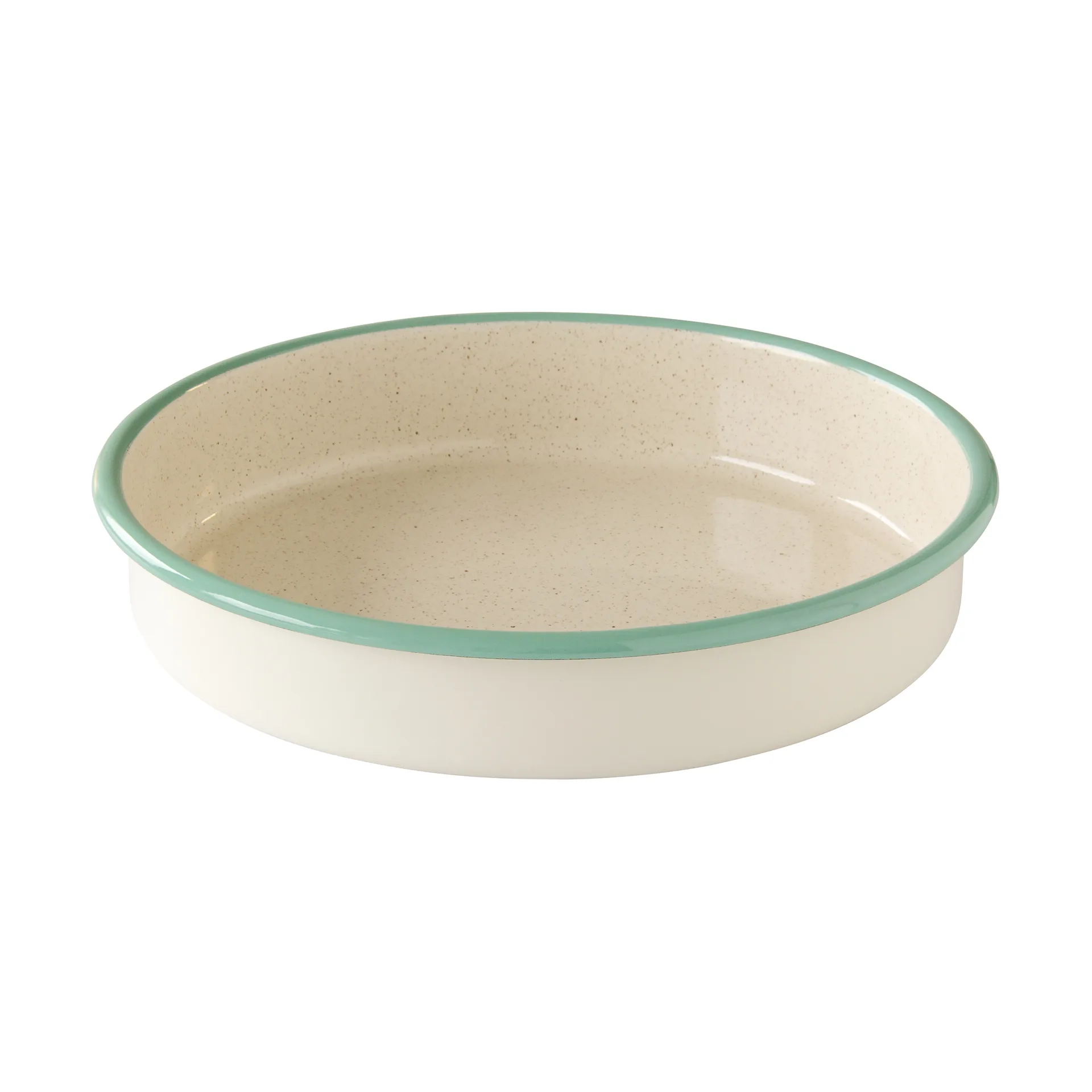 Kockums ovenschaal, Cream lux-groen, rond, Ø28 cm Kockums Jernverk