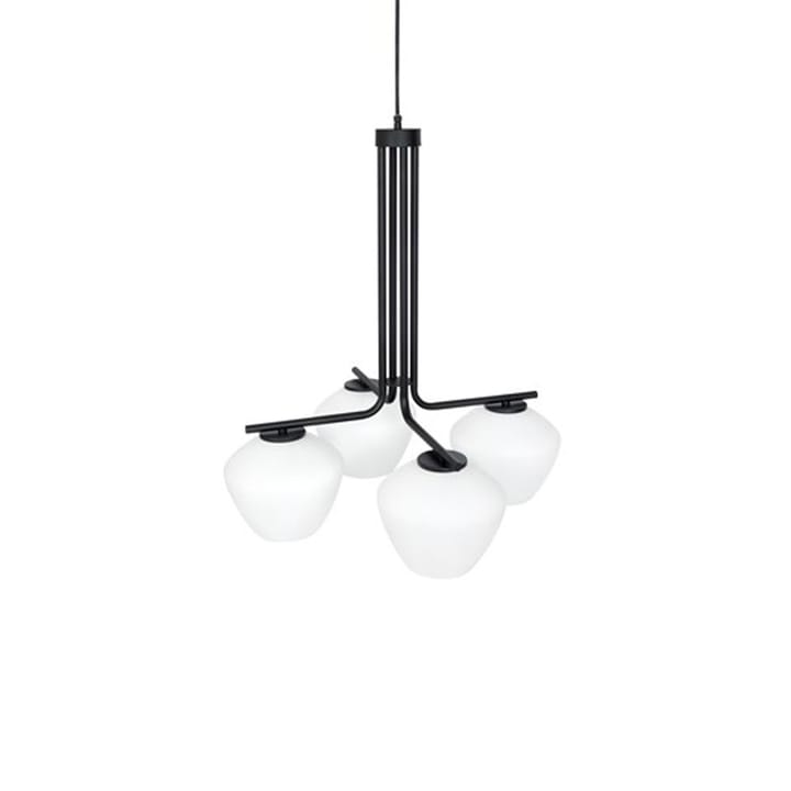 DK 4-Lage hanglamp - zwart/opaal - Konsthantverk
