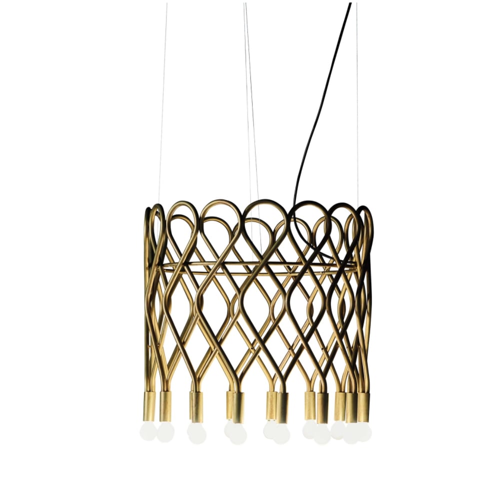 Konsthantverk Eld pendel messing ruw, 16-lampen | Scandinavisch Interieur | Hanglampen | Goudkleurig