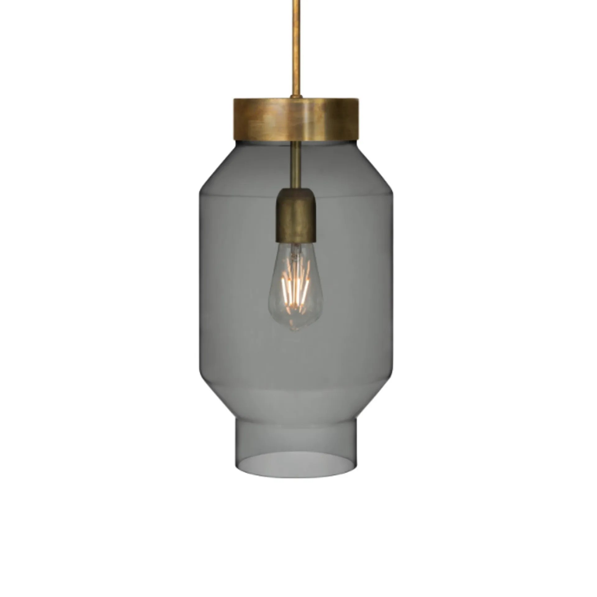 Fenomen hanglamp, Gerookt glas-ruw messing-groot Konsthantverk