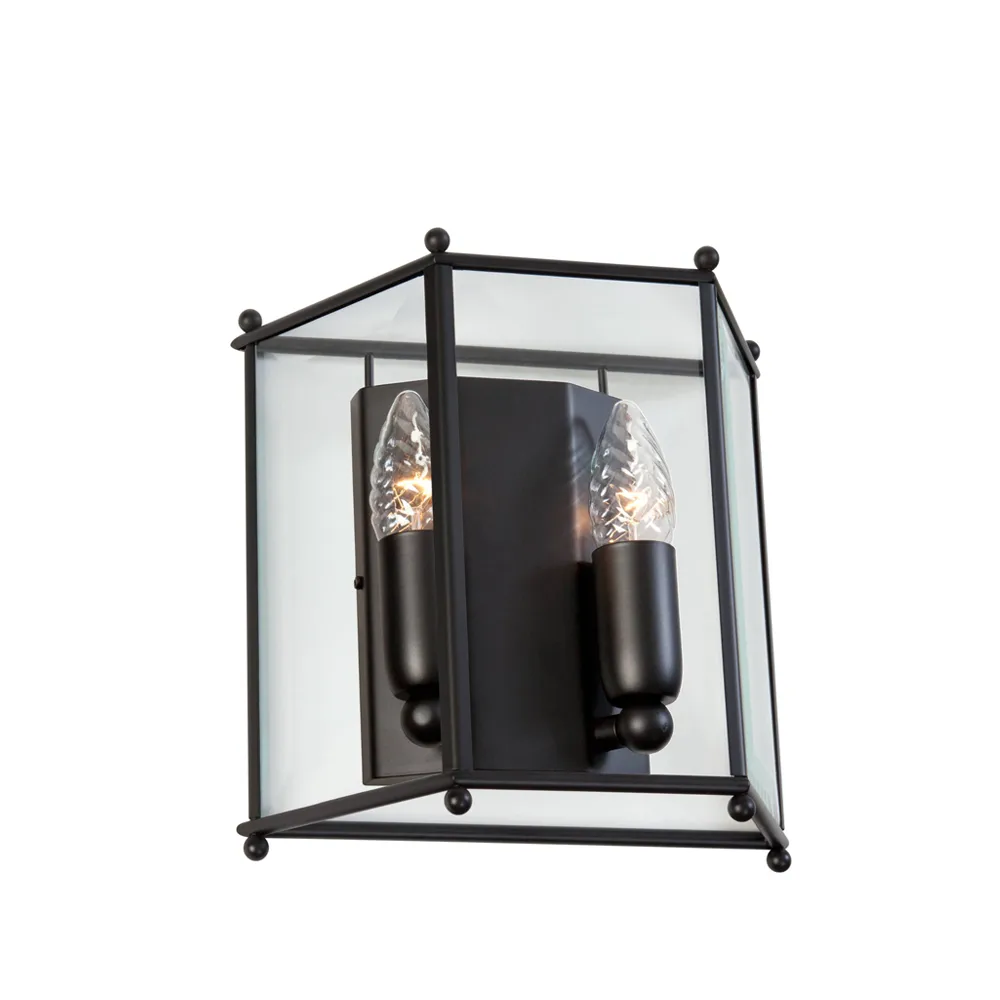 Glimminge wandlamp, glas/zwart Konsthantverk