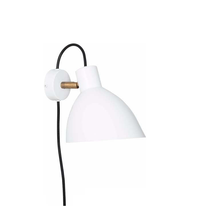 KH1 wandlamp - wit mat, ruw messing - Konsthantverk