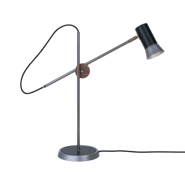 Kusk tafellamp - ruw ijzer/zwart leer - Konsthantverk