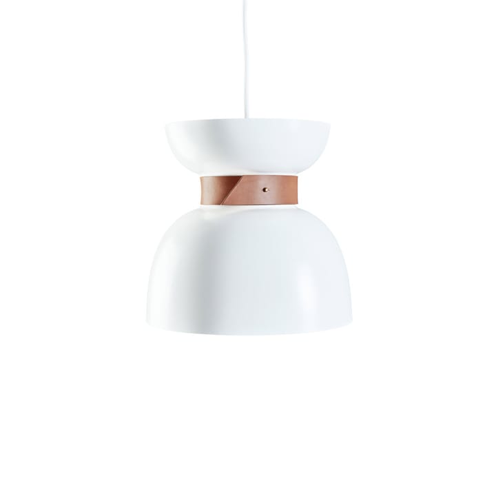 Liv hanglamp - messing ruw, leer - Konsthantverk