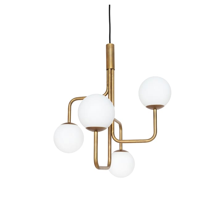 Strapatz hanglamp globe Ø57,5 cm - Ruwe messing-opaal - Konsthantverk