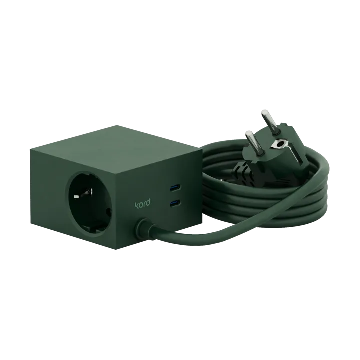 Cuboid+ stekkerdoos USB-C 30W 2 m - Dark Green - Kord