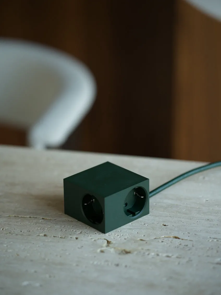 Cuboid+ stekkerdoos USB-C 30W 2 m, Dark Green Kord