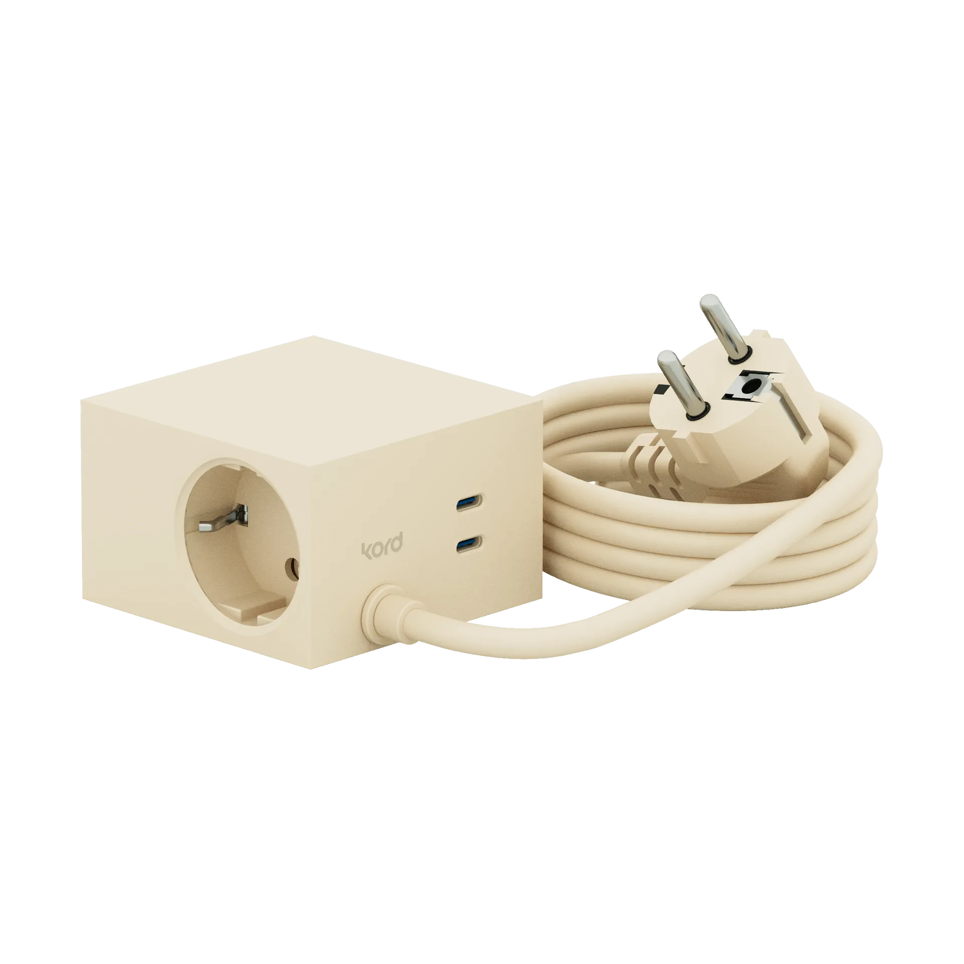 Cuboid+ stekkerdoos USB-C 30W 2 m, Pearled Ivory (wit) Kord