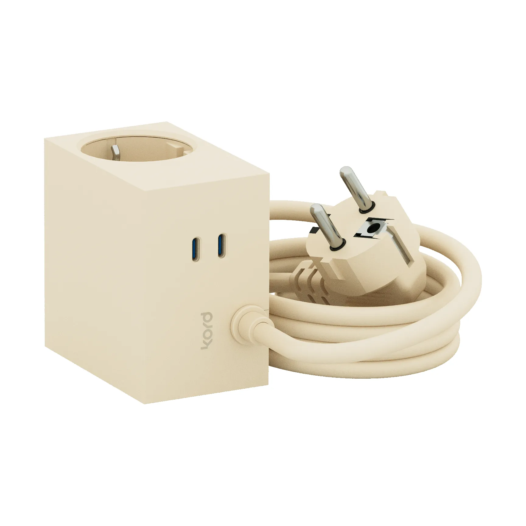 Cuboid+ stekkerdoos USB-C 30W 2 m, Pearled Ivory (wit) Kord