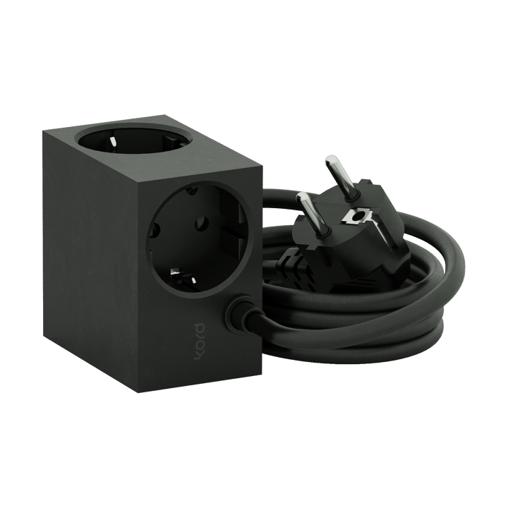 Cuboid stopcontact 2 m - Black - Kord