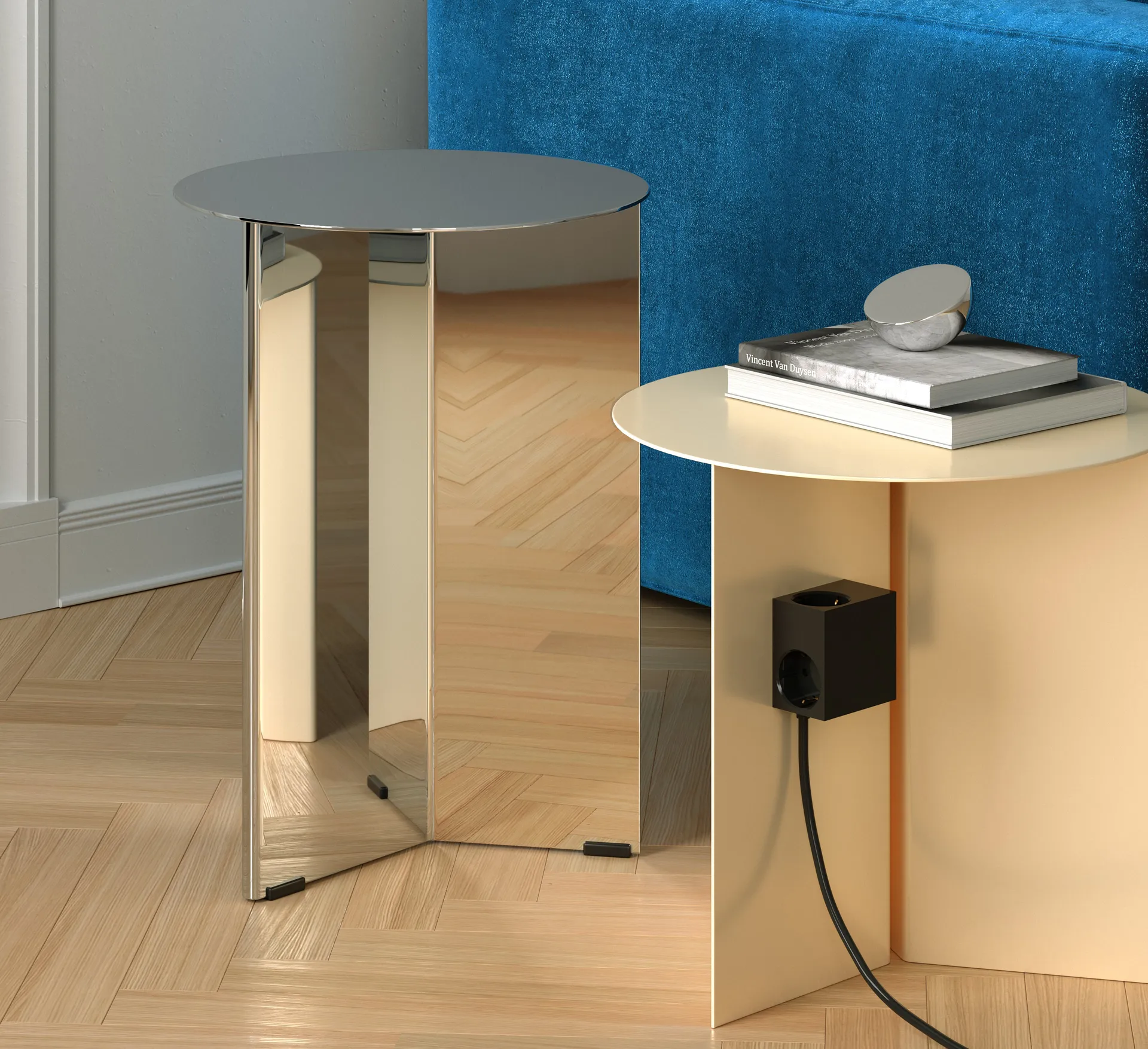 Cuboid stopcontact 2 m, Black Kord