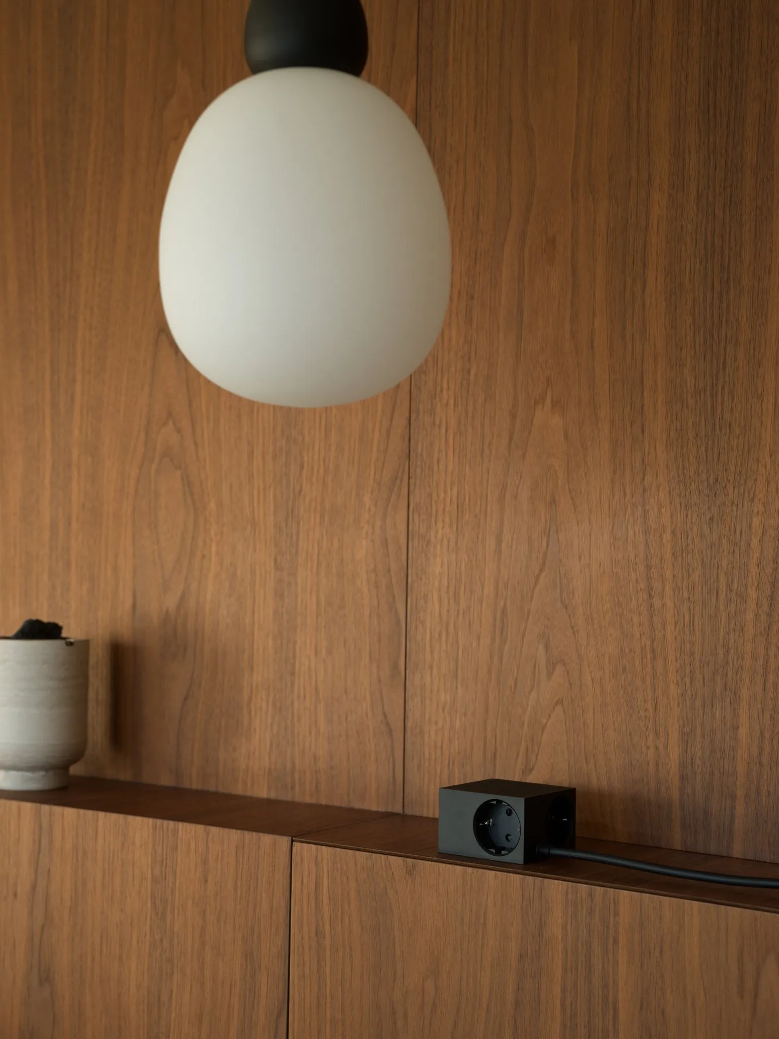 Cuboid stopcontact 2 m, Black Kord