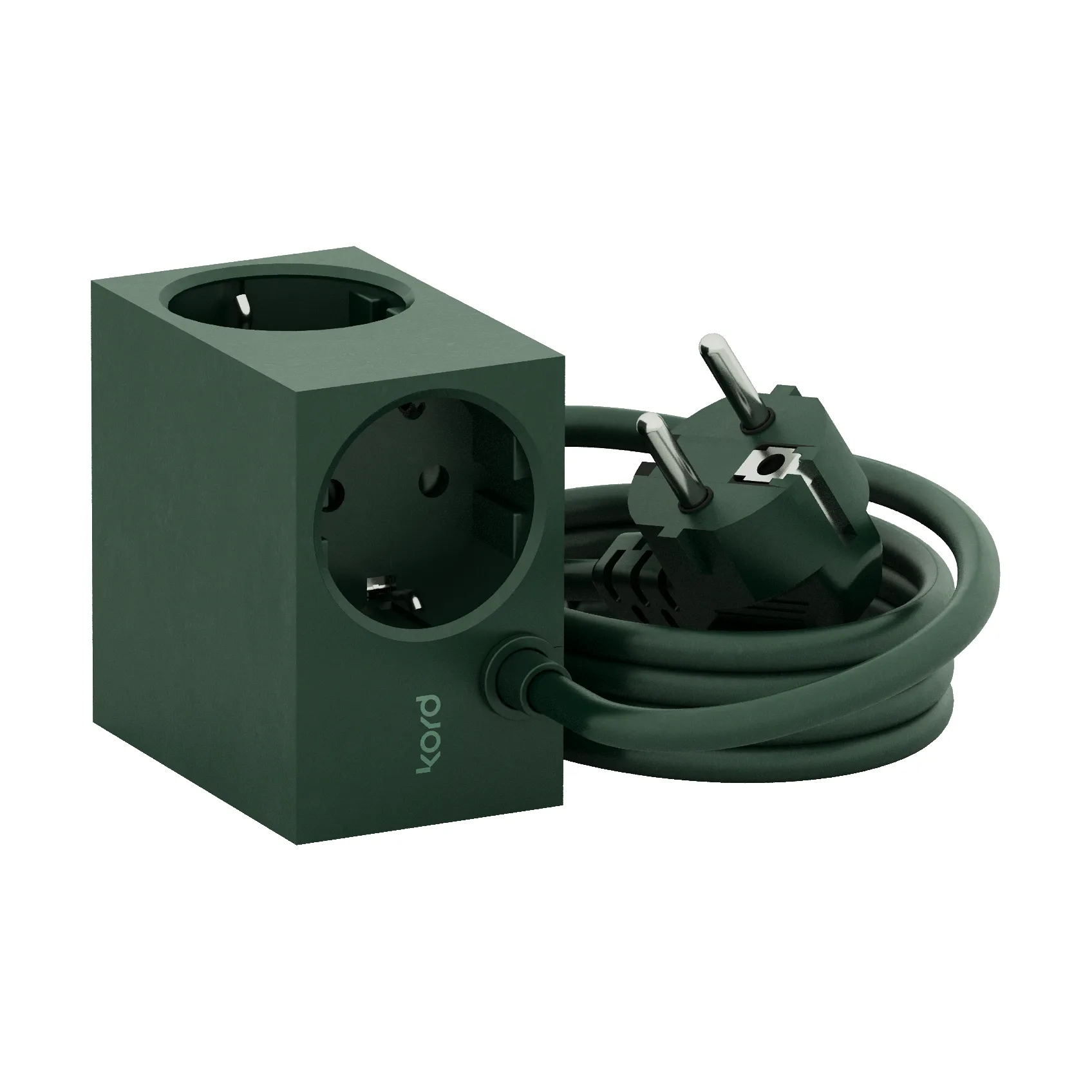 Cuboid stopcontact 2 m, Dark Green Kord
