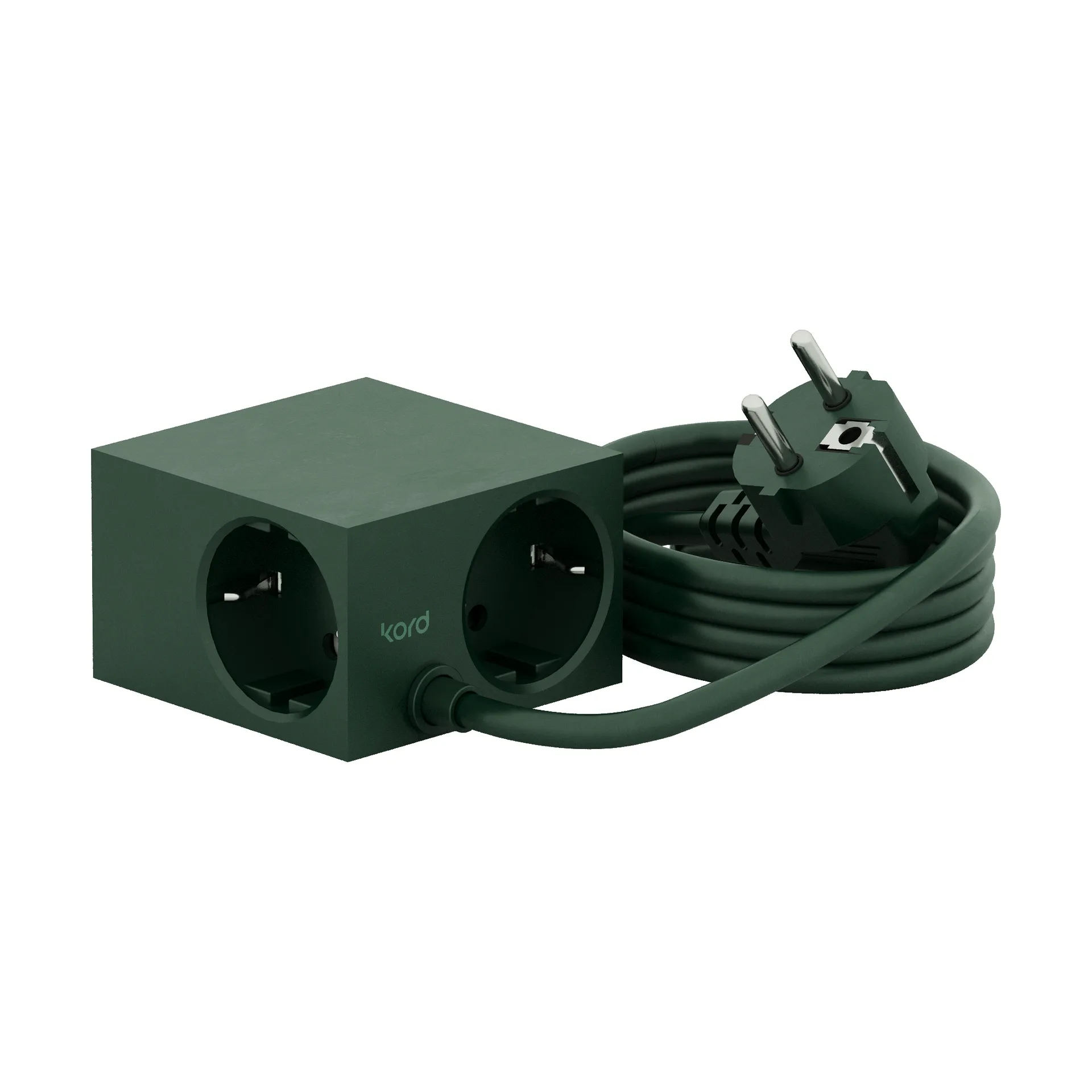 Cuboid stopcontact 2 m, Dark Green Kord