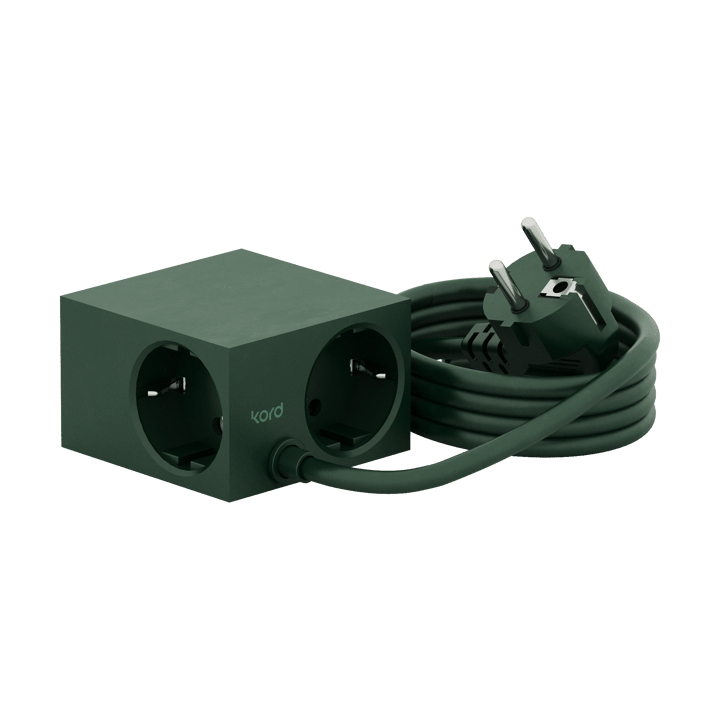 Cuboid stopcontact 2 m, Dark Green Kord
