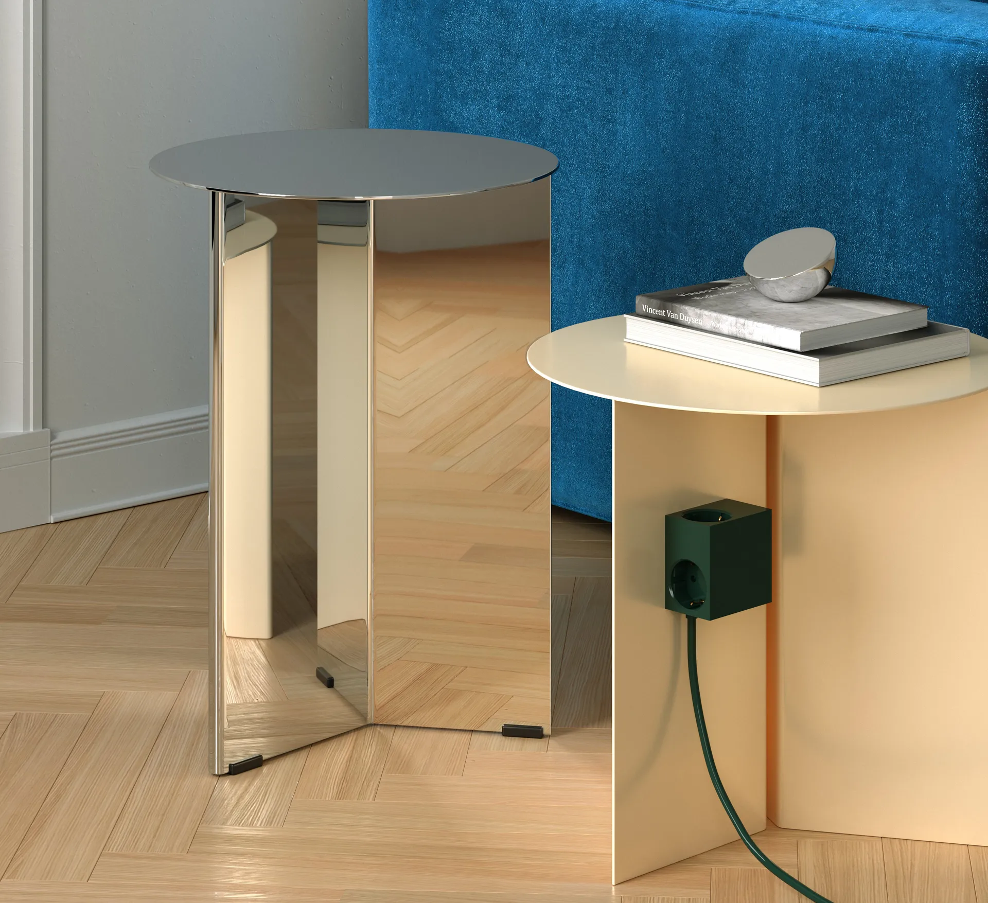 Cuboid stopcontact 2 m, Dark Green Kord