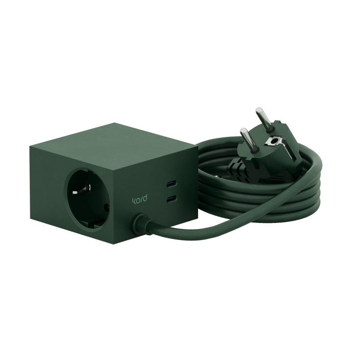 Cuboid+ stopcontact USB-C 30W 2 m - Dark Green - Kord