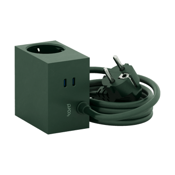 Cuboid+ stopcontact USB-C 30W 2 m - Dark Green - Kord