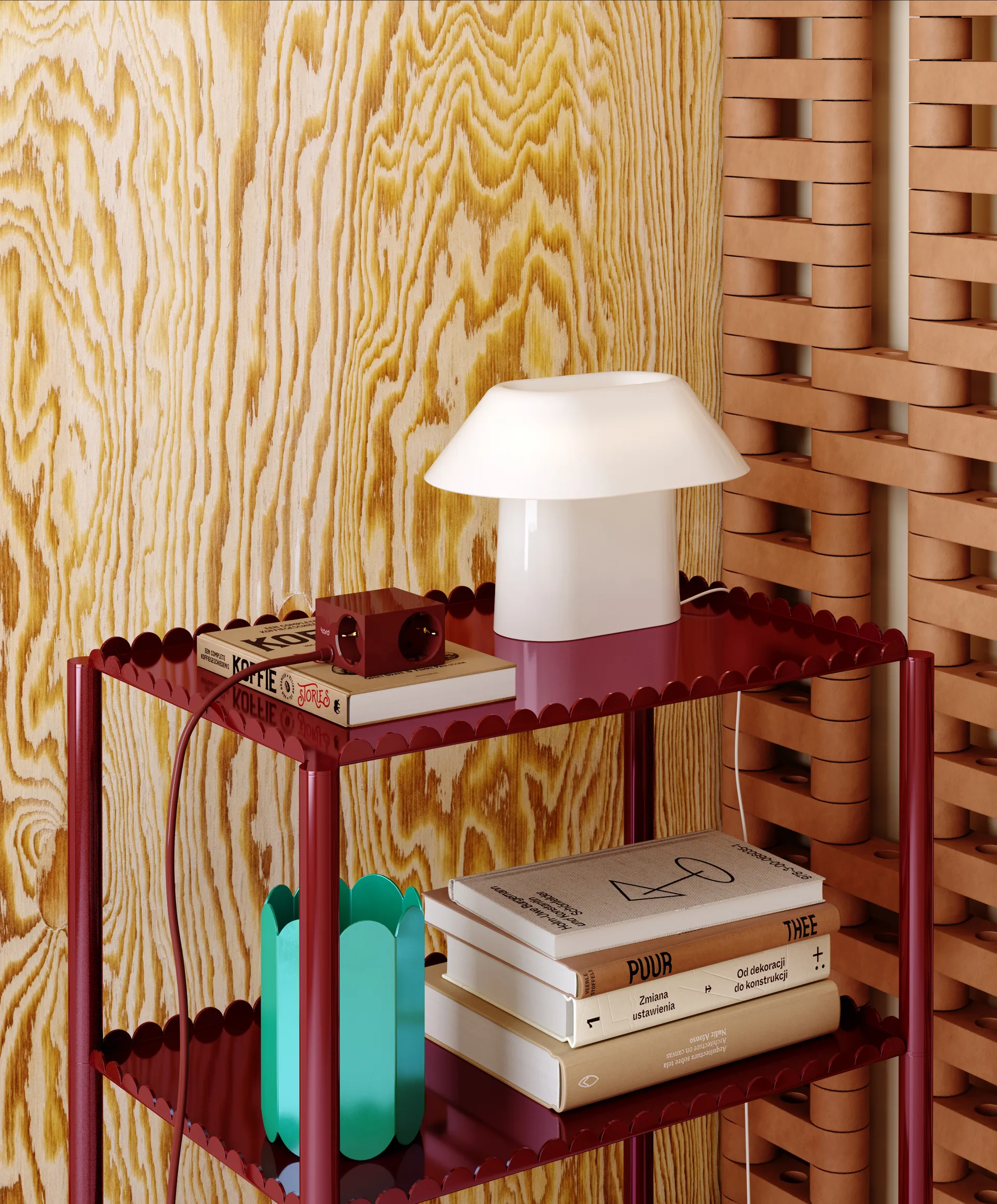 Cuboid+ stopcontact USB-C 30W 2 m, Fired Brick Kord