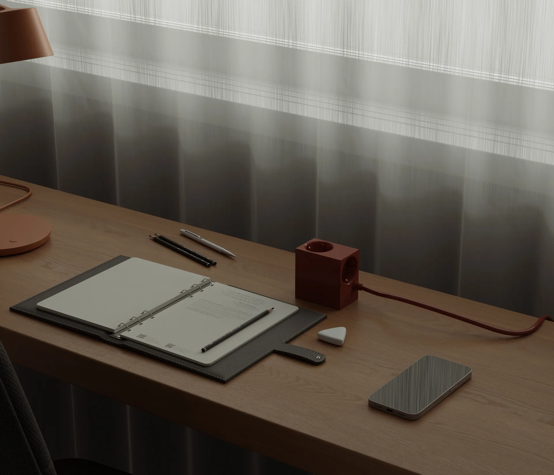 Cuboid+ stopcontact USB-C 30W 2 m, Fired Brick Kord