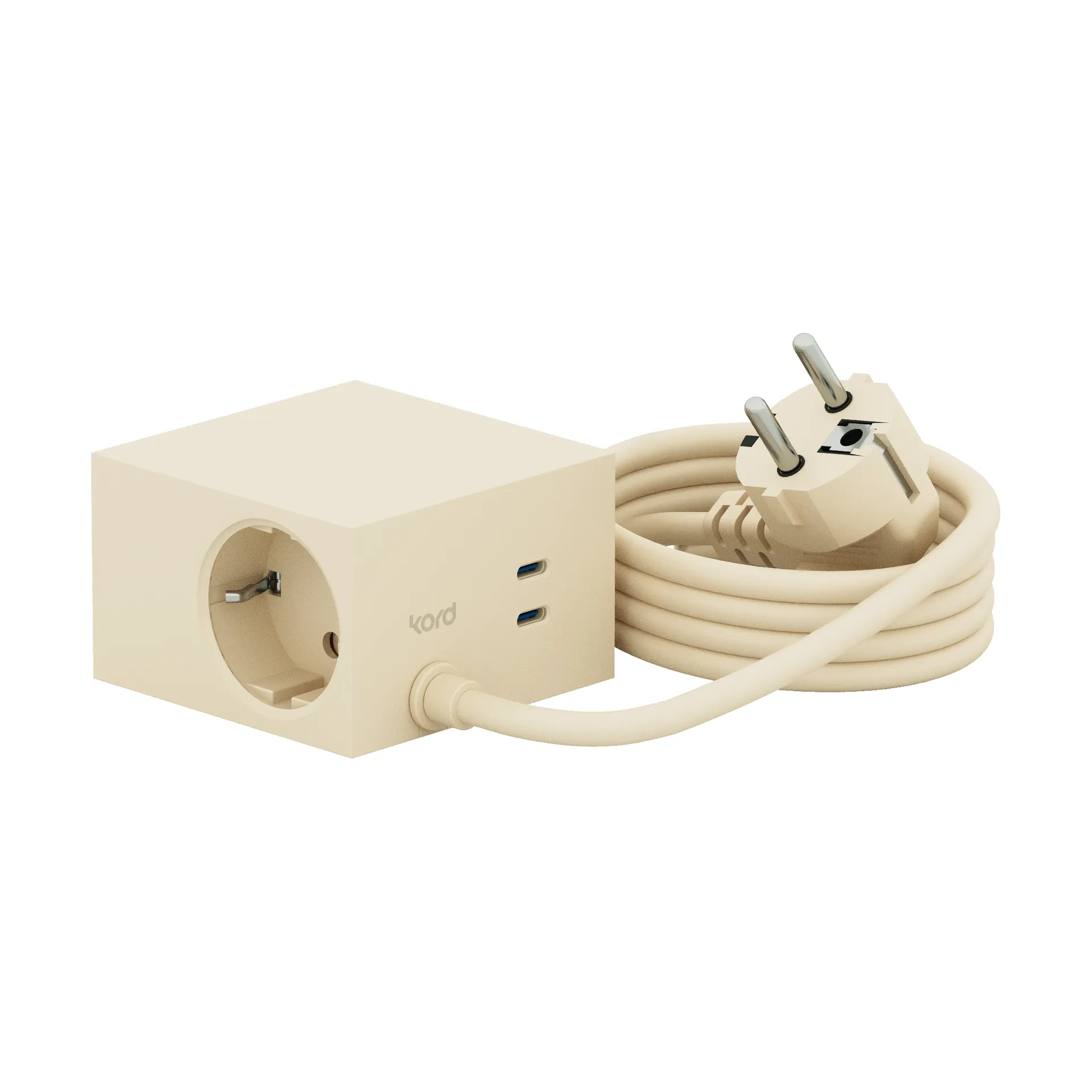 Cuboid+ stopcontact USB-C 30W 2 m, Pearled Ivory Kord