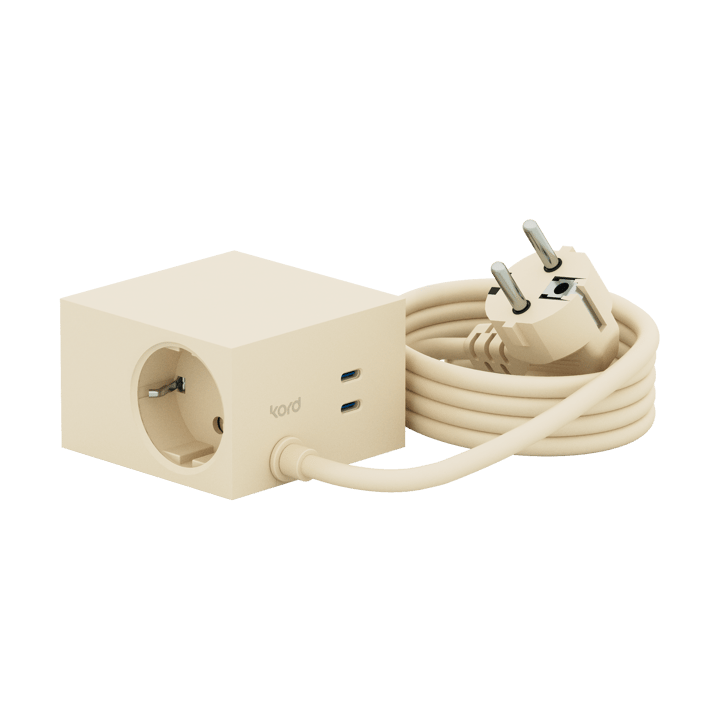 Cuboid+ stopcontact USB-C 30W 2 m - Pearled Ivory - Kord