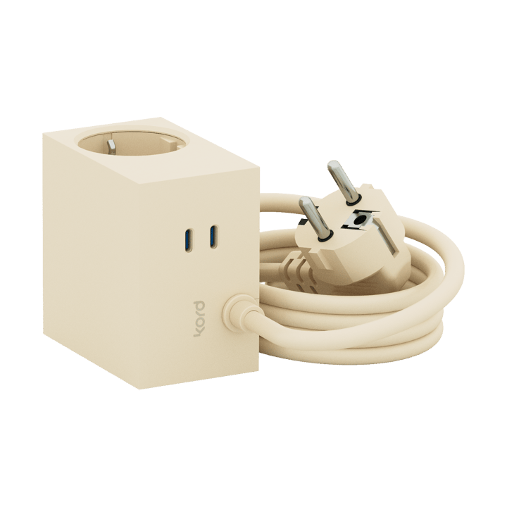 Cuboid+ stopcontact USB-C 30W 2 m, Pearled Ivory Kord