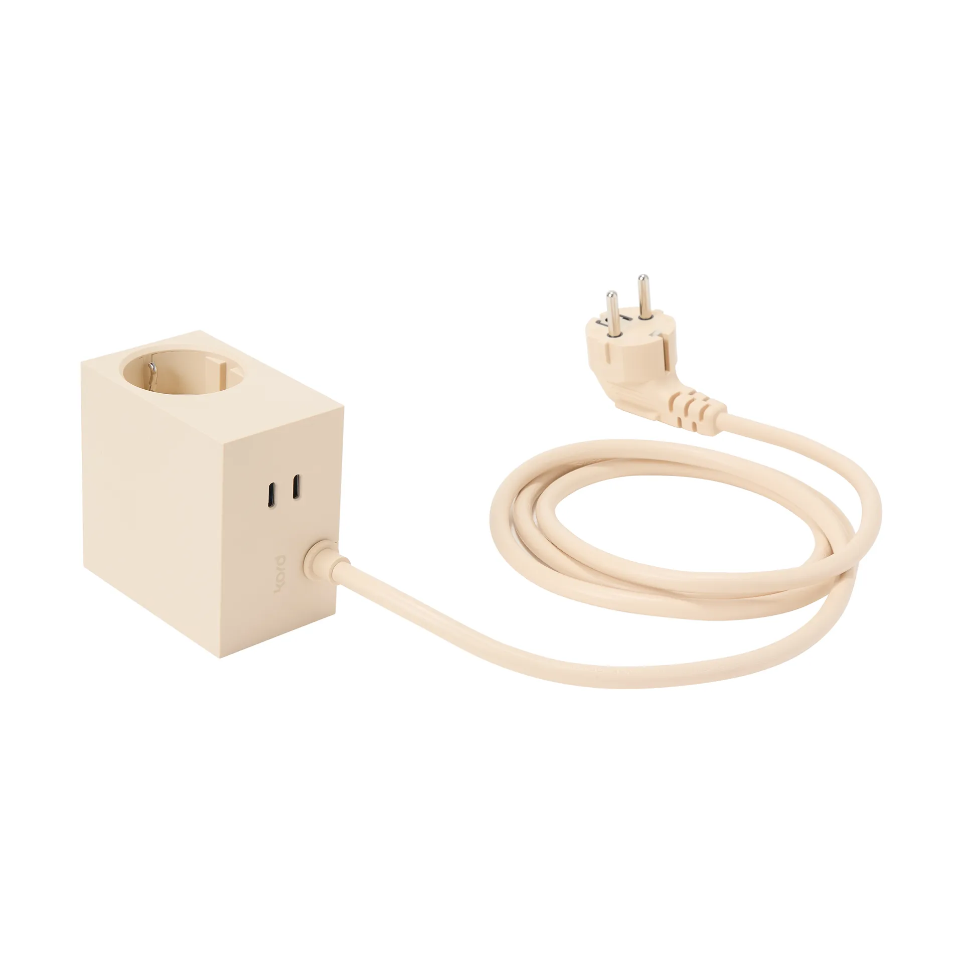 Cuboid+ stopcontact USB-C 30W 2 m, Pearled Ivory Kord