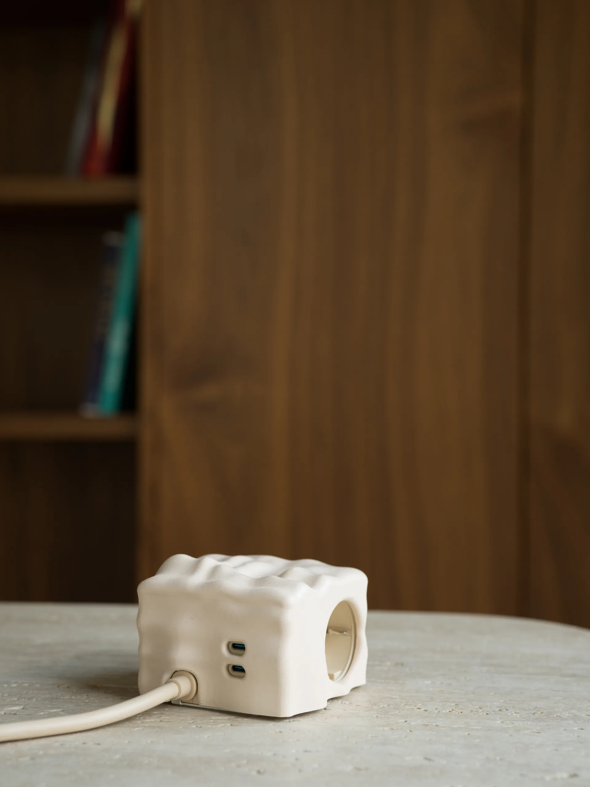 Cumulus+ hoesje-skal voor Cuboid stekkerdoos, Beige Kord