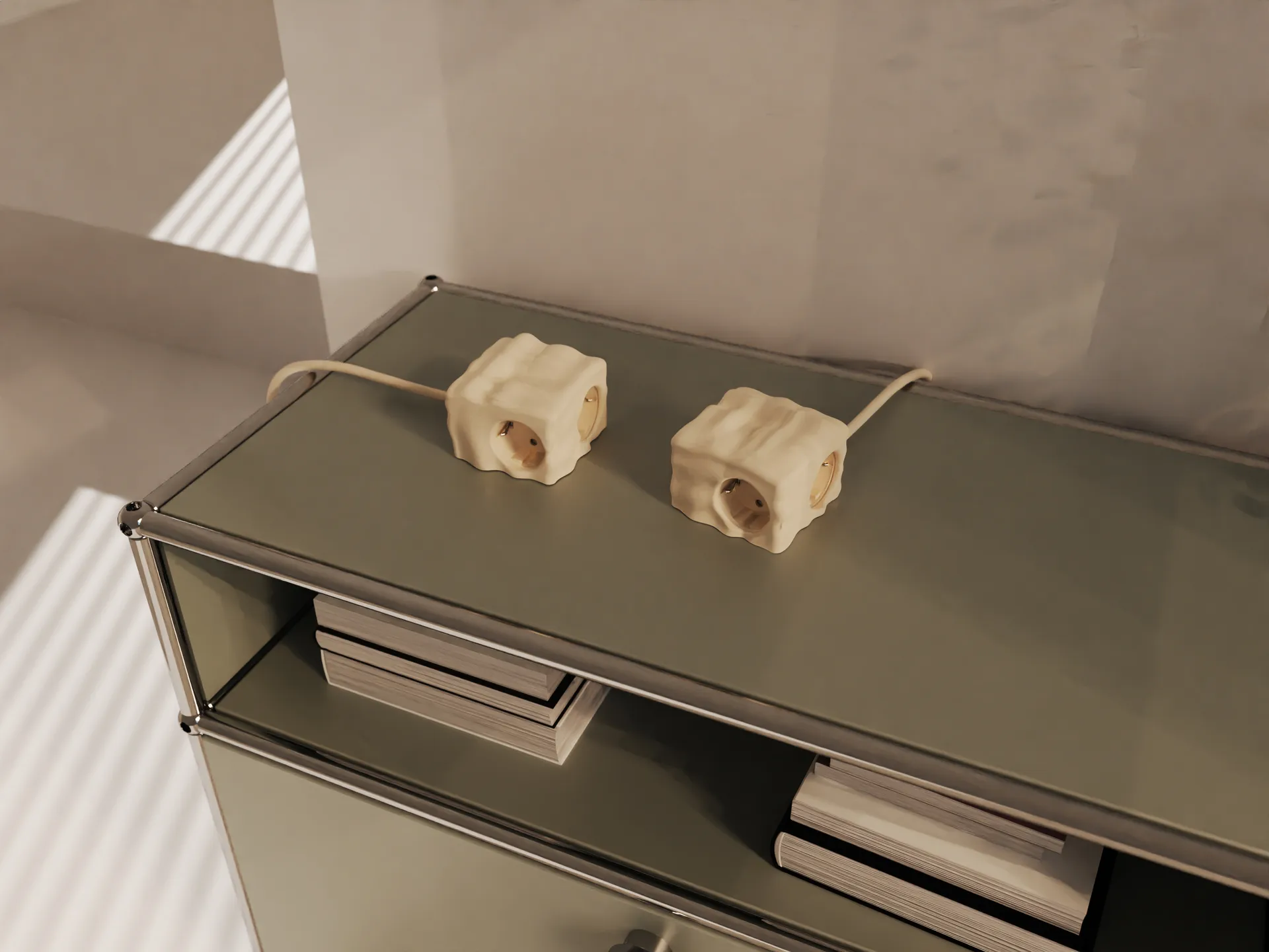 Cumulus+ hoesje-skal voor Cuboid stekkerdoos, Beige Kord