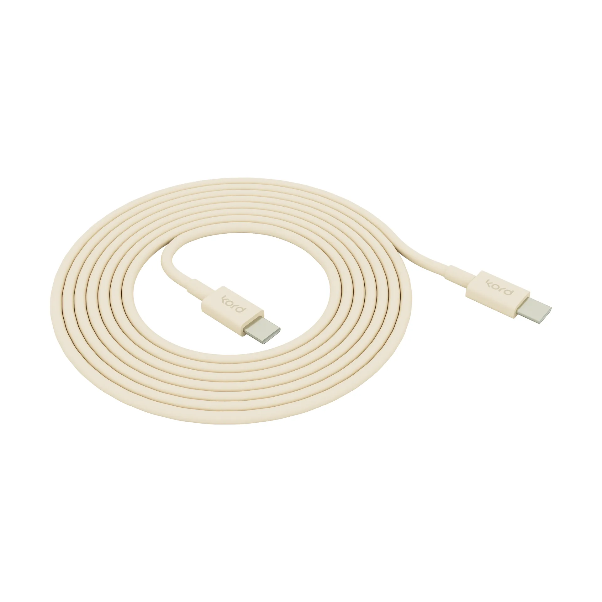 Kord USB-C naar USB-C oplaadkabel 1,8 m, Pearled Ivory Kord