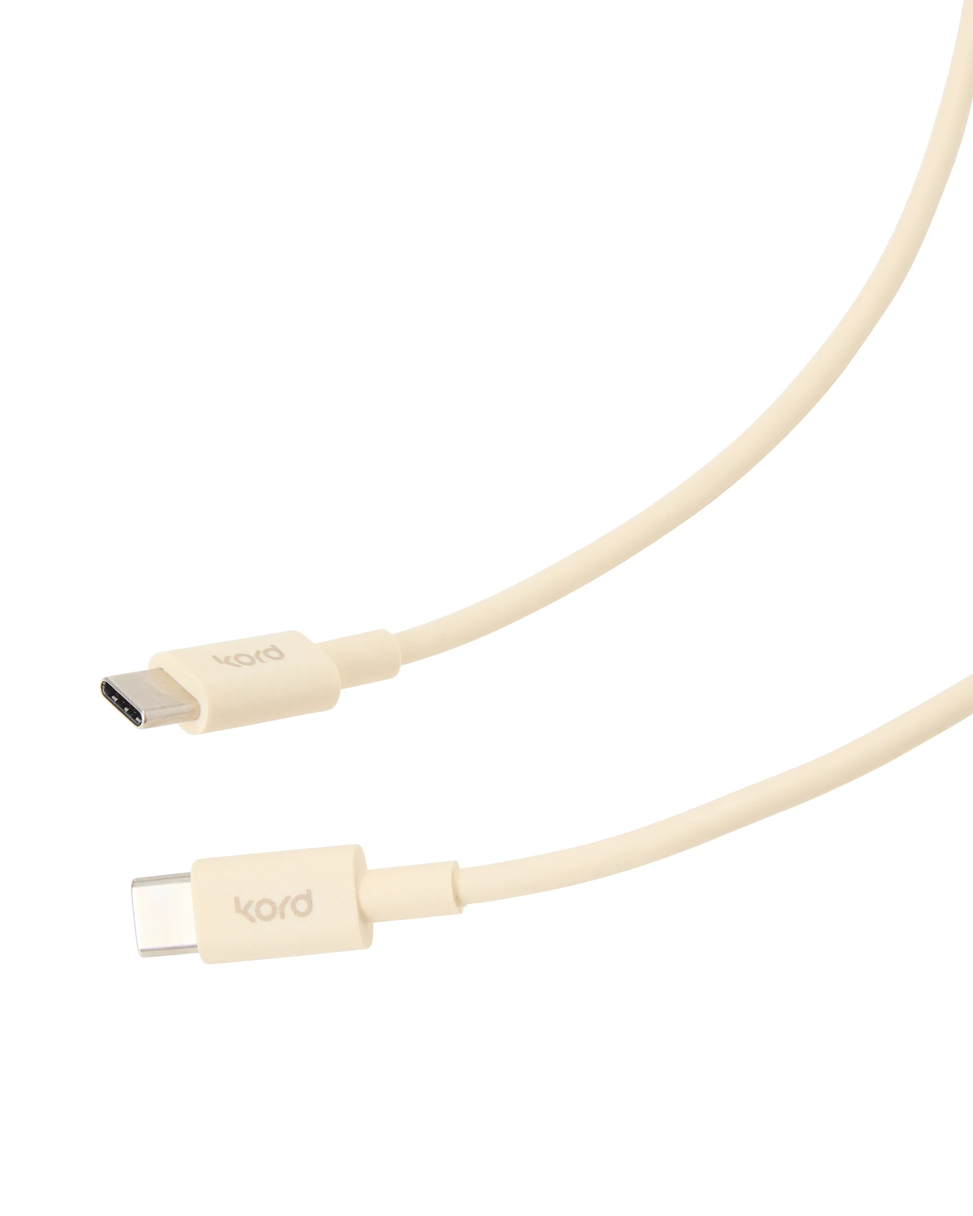 Kord USB-C naar USB-C oplaadkabel 1,8 m, Pearled Ivory Kord