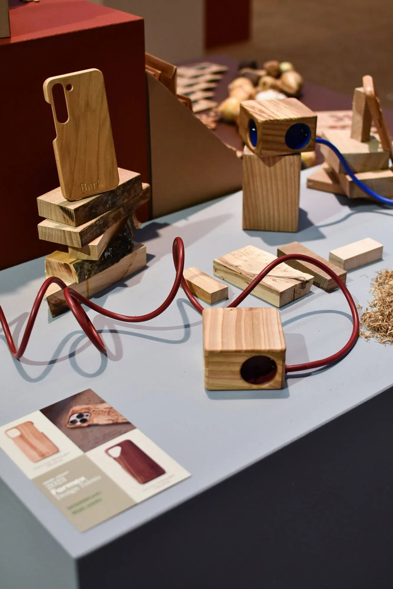 Kord x Bark woodencase-hoes voor Cuboid+ stekkerdoos, Schors Kord