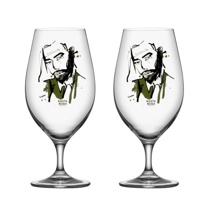 All about you bierglas 2-pack - Want him (groen) - Kosta Boda