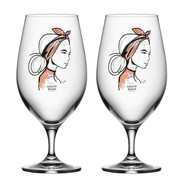 All about you bierglas 40 cl 2-pack - Near you beer (rusty orange) - Kosta Boda