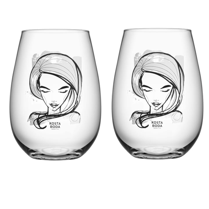 All about you glas 2-pack - need you (wit) - Kosta Boda