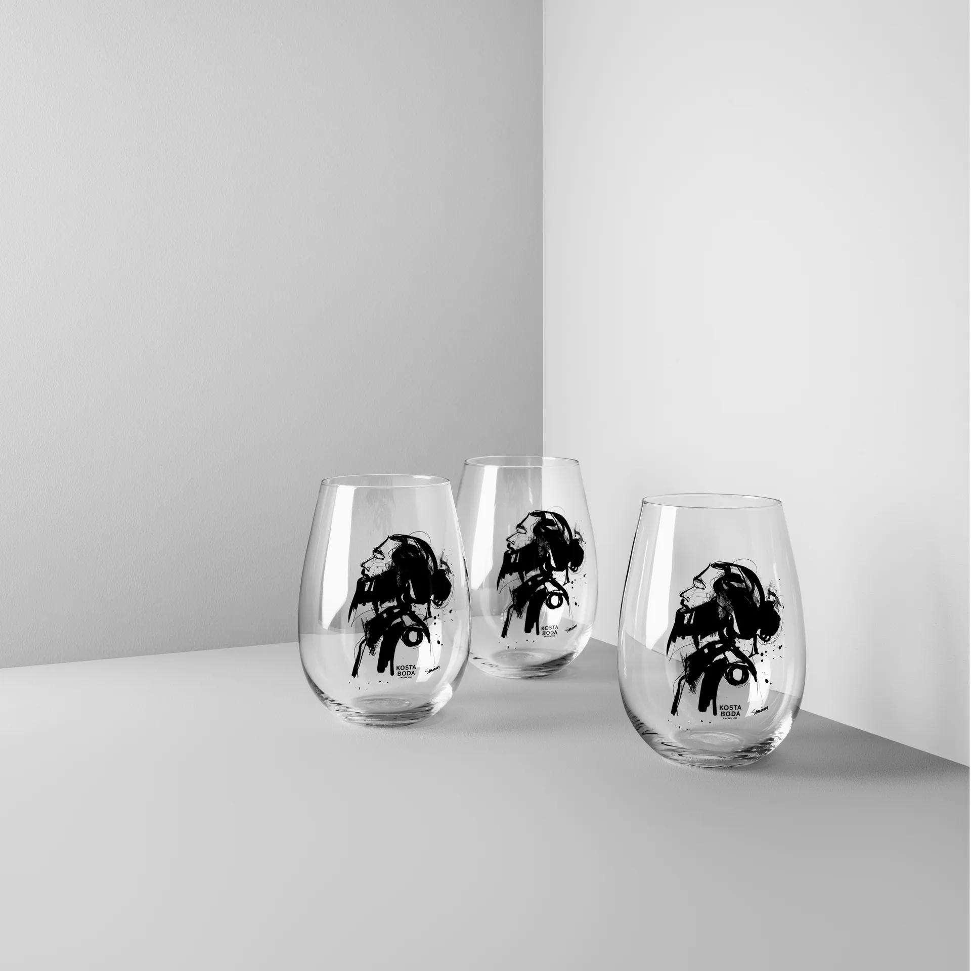 All about you glas 57 cl 2-pack, love him (grijs) Kosta Boda