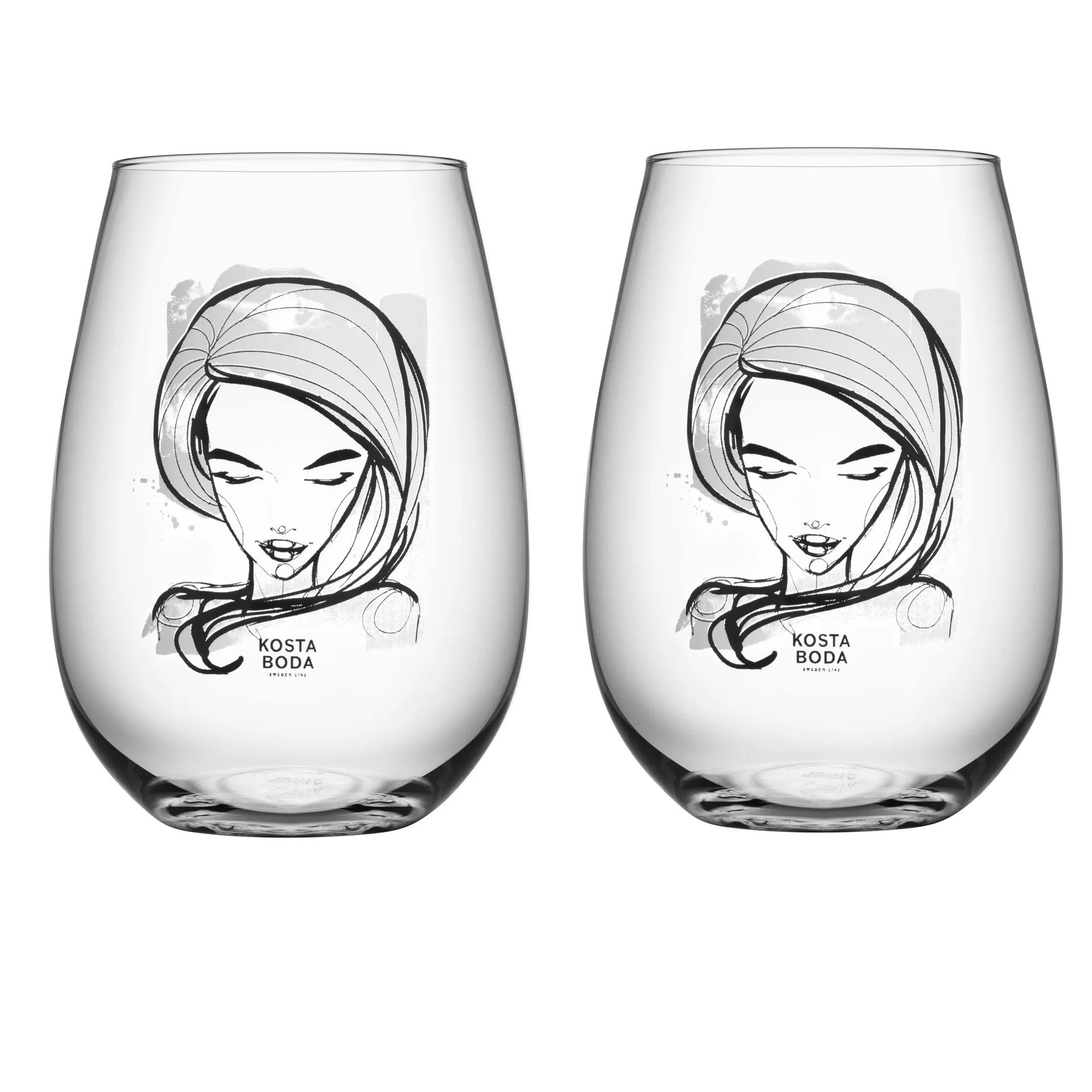 All about you glas 57 cl 2-pack, need you (wit) Kosta Boda