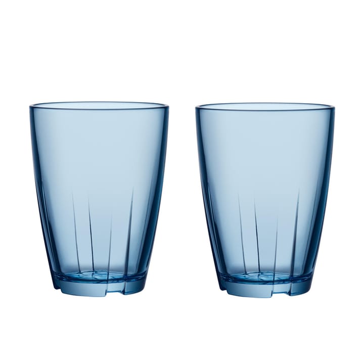 Bruk drinkglas groot 2-pack - blauw - Kosta Boda