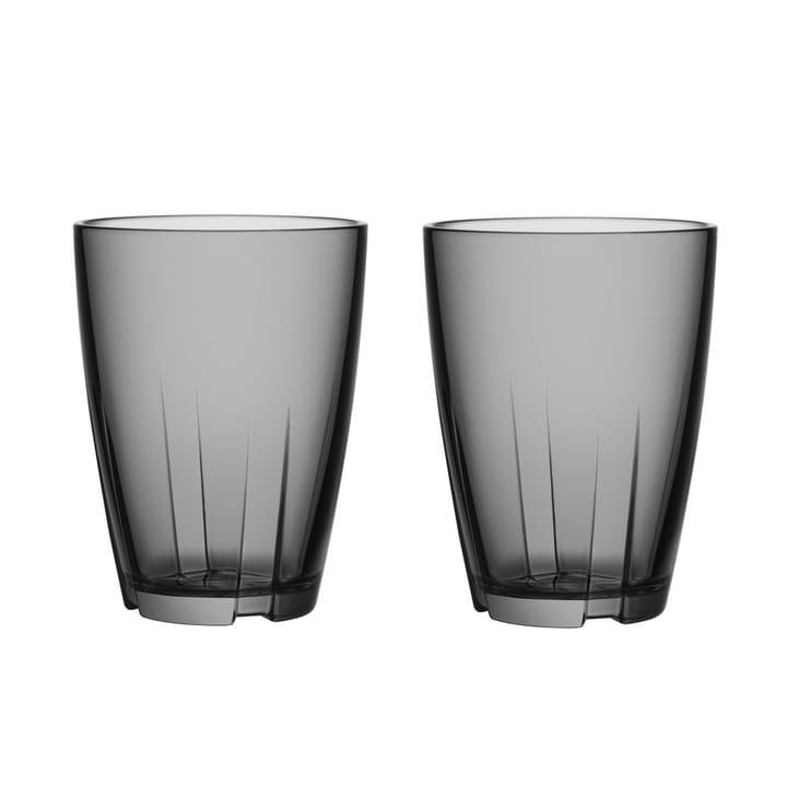 Bruk drinkglas groot 2-pack - grijs - Kosta Boda