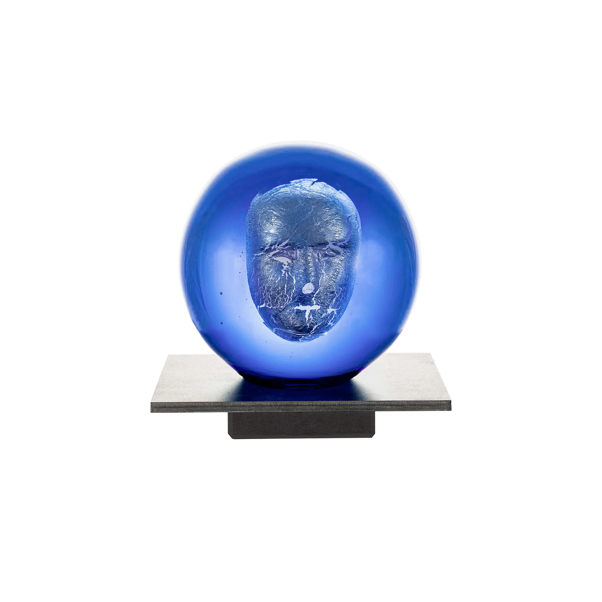 BV Headman glassculptuur, Blauw Kosta Boda