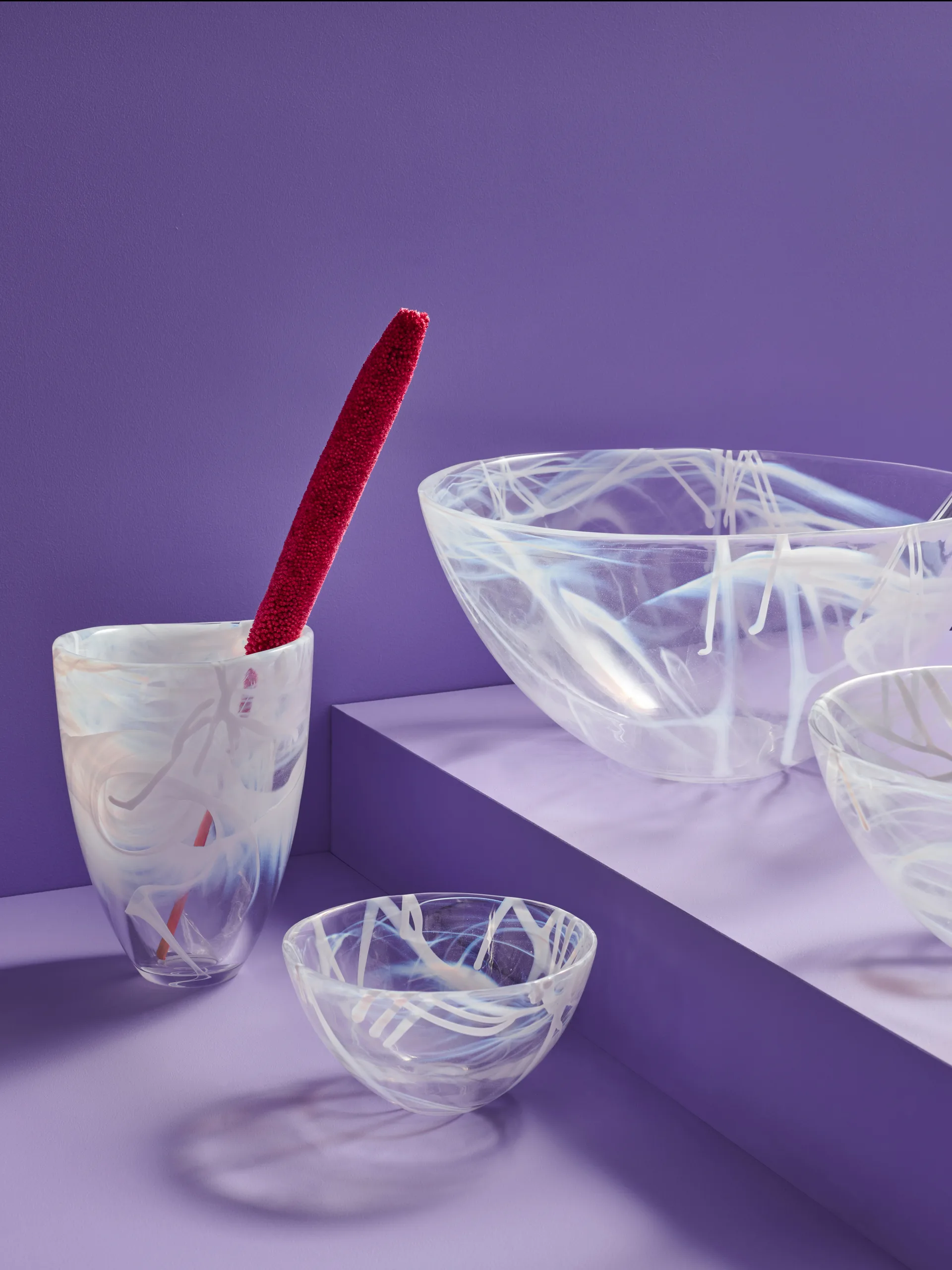 Contrast vaas 200 mm, Wit-wit Kosta Boda