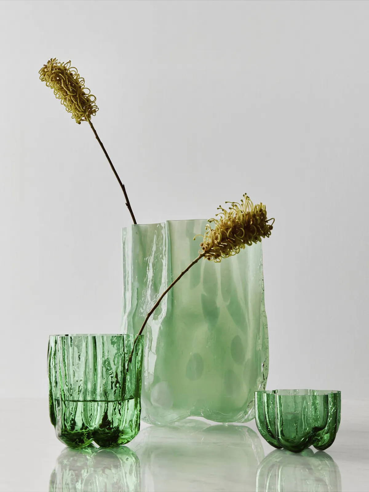 Crackle kaarsenhouder 5,8 cm, Donkergroen Kosta Boda